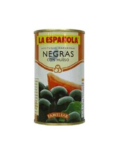 Aceitunas negras cacereñas con hueso La Española lata de 350