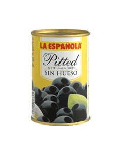 Aceitunas negras sin hueso La Española lata de 300 g.