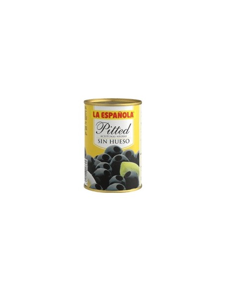 Aceitunas negras sin hueso La Española lata de 300 g.