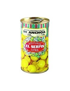 Aceitunas verdes manzanilla rellenas de anchoa El Serpis