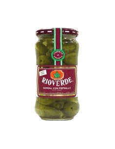 Aceitunas verdes gordal con pepinillos Rioverde