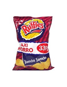 Patatas fritas con sabor a jamón Ruffles bolsa de 330 g.