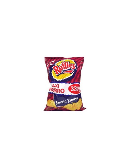 Patatas fritas con sabor a jamón Ruffles bolsa de 330 g.