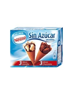Mini conos de vainilla y chocolate sin azúcar Nestlé