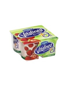 Yogur desnatado con fresas Vitalínea de Danone