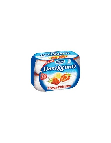 Yogur con fresa y plátano Daníssimo de danone